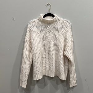 Small white aerie mock neck sweater. Lightly worn.